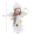 White Christmas angel doll with feather wings and gold stars, 18cm festive hanging ornament - White Angel