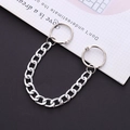 Silver metal Cuban chain for DIY shoe charms with circular spring ring clasps - Silver Metal Flat Chain