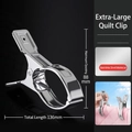 Set of 4 large stainless steel quilt clips, 136mm length with 88mm wide opening - XL Quilt Clips - 4 Pack