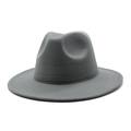 Sombrero fedora clásico de lana gris para mujer con un acabado de fieltro minimalista - Gris / M (56-58cm)