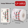 Christmas snowman and tree stickers roll for gift wrapping with 200 pieces per roll - LY-1052 (Snowman Tree)