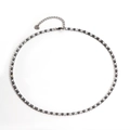 Stainless steel tennis necklace with black and white cubic zirconia stones and lobster clasp - Platinum Plated Black and White Zirconia