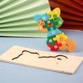 Colorful wooden cat numbered 1-10 puzzle for children educational building blocks toy - Fox