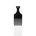 Ergonomischer schwarzer Afro-Pick-Kamm für Locken-Styling mit praktischem Aufhängeloch - Klein