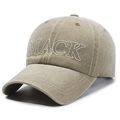 Berretto da baseball kaki in cotone lavato con cuciture a contrasto e ricamo MACK - Regolabile / Cachi
