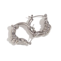 Twisted geometric silver hoop earrings with hollow layered design in polished metal - Twist Hoop (Silver)