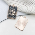 Vintage gold and black THE LOVERS tarot card charm pendant for DIY jewelry making - Half Sun (The Lovers)