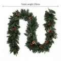 270cm green Christmas garland with realistic pine needles, pine cones and red berries - 270cm Red Berry & Pine Cone Garland