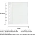A7 size 6-hole transparent photo album refill pages with dimensions and hole spacing - A7 6-Hole Single Grid Inner Page / Clear