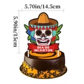 Topper per torta Dia de Muertos con teschio e sombrero per decorazione festa messicana - Topper Grande per Torta (1 PZ)