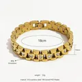 18K vergoldetes 316 Edelstahl-Uhrenarmband mit weißen Strasssteinen für Damen - Gold