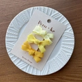 Three-piece gradient yellow ribbon bow hair clips set on a display card for girls - Yellow Series