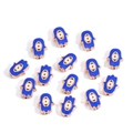 Golden Hamsa Hand charms with blue enamel and evil eye beads for jewelry making - Hamsa Hand / Sapphire Blue