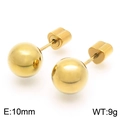 Minimalist 10mm golden stainless steel ball stud earrings for women 9g weight - 10mm / Gold