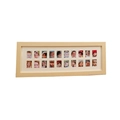 Wooden school years photo frame with 20 slots for student ID pictures in natural finish - Single Row 10 Openings (2.5*3.5cm) / Natural Wood Color