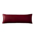 Silky satin long body pillowcase in deep burgundy red color with a smooth lustrous finish - Burgundy