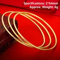 Three-piece set of thin gold round bangles 2x64mm weight 6g for women bohemian style - 64mm / Style 5