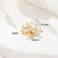 14K gold butterfly pendant with clear zircon crystals, measuring 12.7mm by 14.2mm - 14K Gold-h-12575