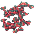 Handgefertigte rote und grüne Weihnachtsschleifen mit Goldrand für DIY-Haarschmuck - 3x1,5cm Rot Grün