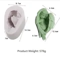 Detaillierte Maße der 3D-Engel-Silikonform und der fertigen schlafenden Baby-Kerzenstatuette - Schlafender Engel
