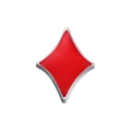 Broche minimaliste en émail carreau rouge avec bordure métallique argentée élégante - Motif de Carreau(QHXZ1052)