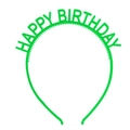 Green plastic Happy Birthday headband with molded lettering for party hair accessories - Green Noctilucent Transparent