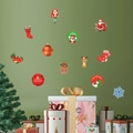 Adesivi murali Babbo Natale e renne dei cartoni animati per decorazioni natalizie festive - PH-QT1245 Set di Natale