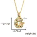 Gold letter G pendant necklace with colorful cubic zirconia and twisted rope chain - Letter G