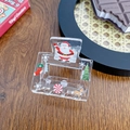 Transparent acrylic hair claw clip with festive Santa Claus and reindeer print - Santa Claus Print (5CM)