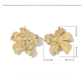Detailed dimension guide for 24mm gold daisy flower stainless steel pendant with rhinestones - VG399x3 Gold Flower with White Rhinestone