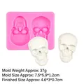 Rosa Silikon-Totenkopf-Form für DIY-Backen und Handwerk mit detaillierten Größenangaben - 3# Totenkopf / Rosa