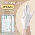 White disposable nitrile gloves set of 90 pieces for kitchen cleaning and food contact - 90 Pieces Size S White