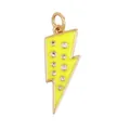 Golden lightning bolt pendant with yellow enamel and sparkling zircon stones - CZ Lightning-Yellow