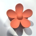 Matte coral orange flower hair claw clip with a stylish 5-petal tropical design - 7cm / Orange