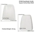 Vertical striped square pillar silicone mold for DIY handmade candle making, model D5460 - Square Pillar Style (D5460)