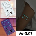 Luminous blue waterproof tattoo stickers with shark and shark patterns, model Hi-031 - Hi-031 (Attitude)
