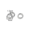 Silver stainless steel 8mm closed jump rings for jewelry making with 1.2mm wire thickness - 8mm / Steel