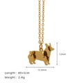 Goldene Titanstahl Corgi Halskette mit geschichtetem geometrischem 3D-Haustierdesign - Hund / Gold