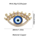 Detailed view of the Evil Eye pendant featuring blue enamel and cubic zirconia inlays - YSN031-08 (Pink Tone Zirconia Eye)