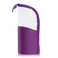 Trousse à maquillage violette à texture alvéolée avec PVC transparent et zip - Violet