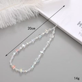 Iridescent crystal heart beaded phone lanyard strap with colorful charms, 20cm length - Transparent Crystal Glass Bead Style (K3749)