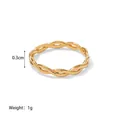 Polierter 18K vergoldeter gedrehter Seilring mit 0,3cm Breite und feiner Textur - Geflochtener Seilstil Größe 6 (JDR202154-6)