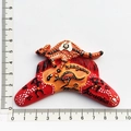Boomerang kangaroo fridge magnet with Australia aboriginal art in red resin finish - Kangaroo Boomerang