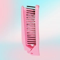Pink foldable hair comb for girls with portable compact design for daily hair styling - Pink
