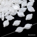 Weiße 9x14mm ovale ABS-Perlen mit Blumenrelief für handgefertigten DIY-Schmuck - Stil 73 Geprägte Spitze 9x14mm Weiß 70 Stk./Packung