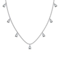 Elegante collar de plata de ley S925 con siete brillantes piedras de circón en forma de pera - Plata 925 / Blanco