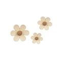 Three beige flower daisy magnets in small, medium and large sizes for office decor - Set of 3 / Beige Floral