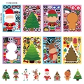 DIY Christmas stickers set featuring Santa and Reindeer motifs with 11x16cm dimensions - SW Christmas 8 Sheet DIY Sticker Set