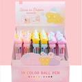 Display box of 36 cute strawberry rabbit 10-color ballpoint pens with 0.7mm tip - 7468 Stars in Dream 10-Color Pen