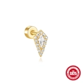 Clou d'oreille en argent 925 doré en forme de cerf-volant avec opale et zircons - Style 12 - Cerf-volant Doré en Grappe (Unique)